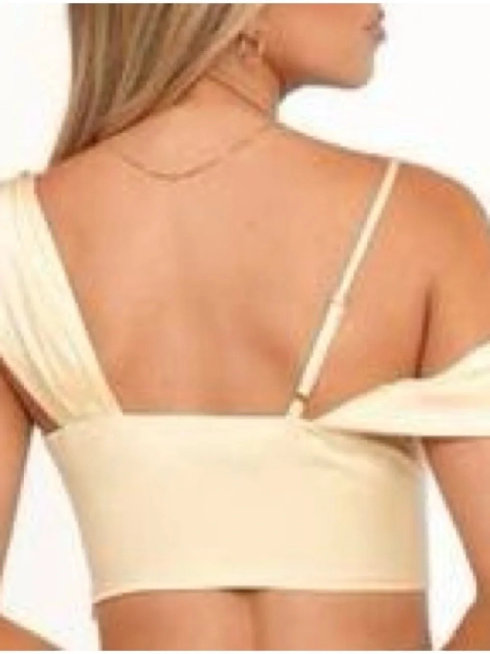 Petal & Pup Yellow Marylin Cold Shoulder Crop Top Medium - Picture 2 of 7